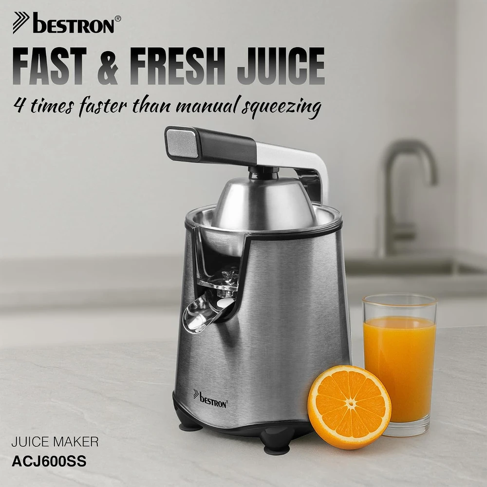 Bestron elektrinė citrusinių vaisių sulčiaspaudė 450 ml su Soft-Press svirtimi ACJ600SS