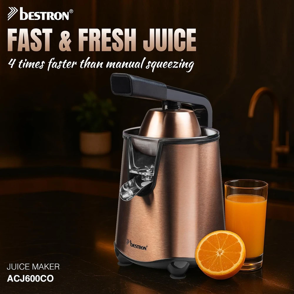 Bestron elektrinė citrusinių vaisių sulčiaspaudė 450 ml su Soft-Press svirtimi ACJ600CO