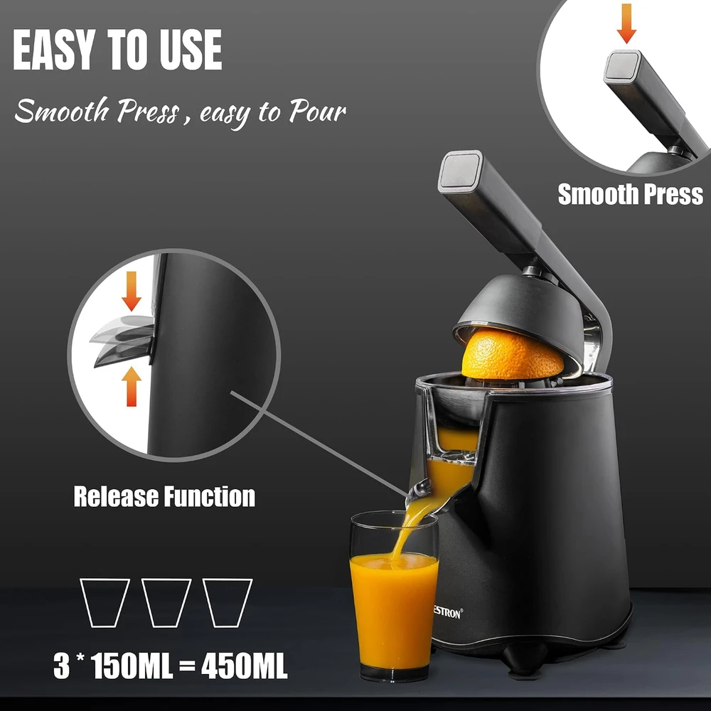 Bestron elektrinė citrusinių vaisių sulčiaspaudė 450 ml, 200 W, ACJ600BL