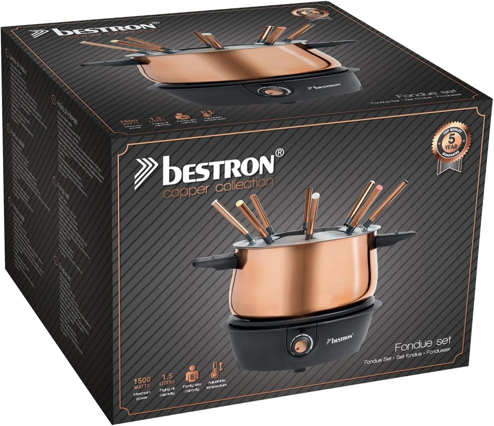 Bestron elektrinis fondiu rinkinys 8 asmenims, 1,5 l, 1500 W, AFD850CO