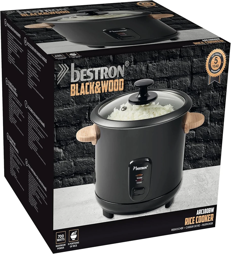 Bestron ryžių viryklė 1,8 l, 700 W, su šilumos palaikymo funkcija ARC180BW