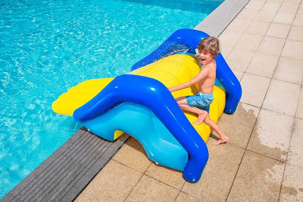 Bestway baseino čiuožykla, PVC, integruotas vandens purkštuvas, 247 × 124 × 100 cm, 52453