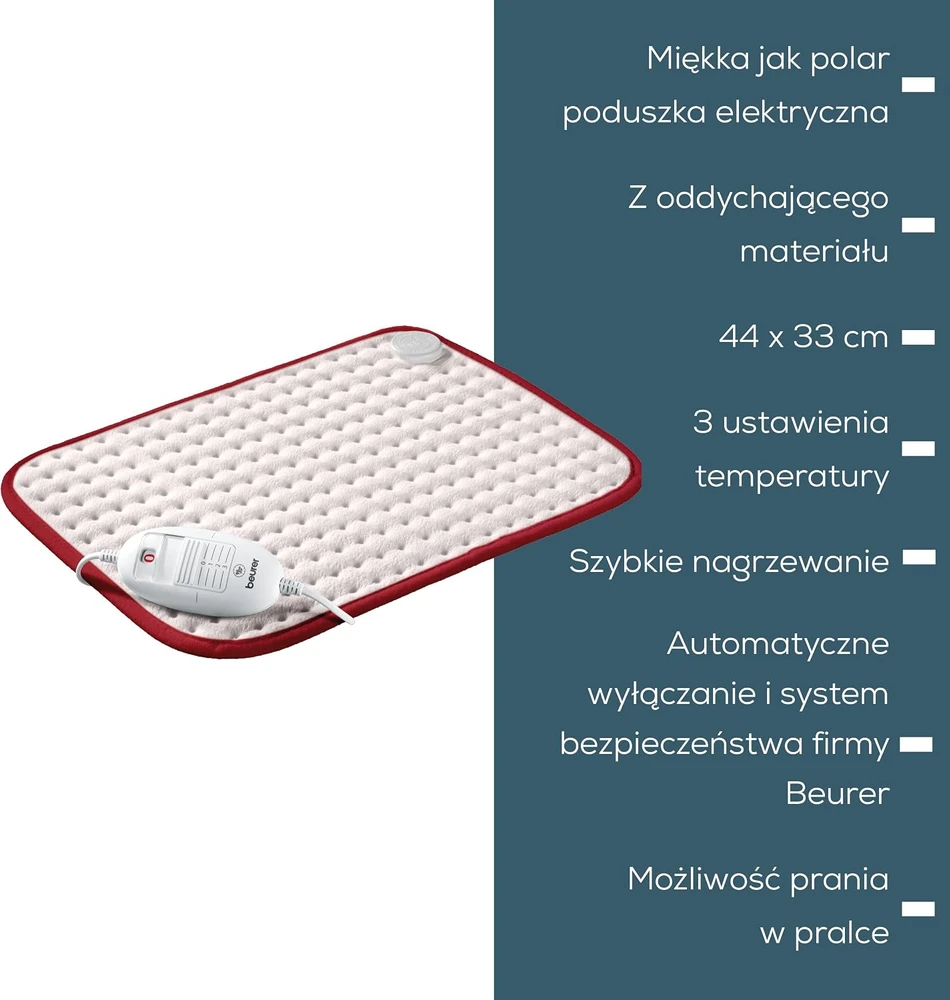 Beurer elektrinė šildymo pagalvėlė 100 W, 44 × 33 cm, 3 temperatūros lygiai, 273.74