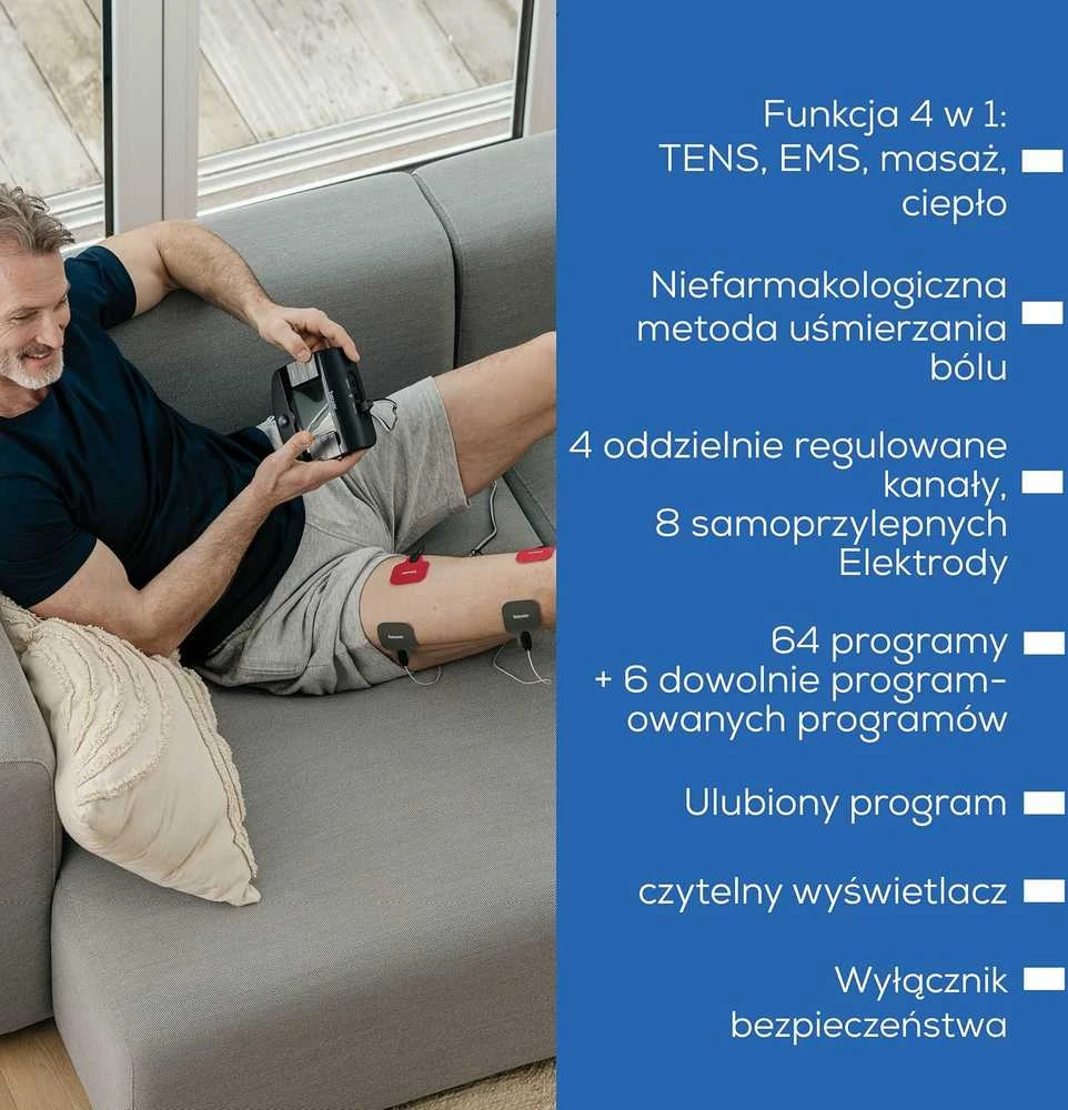 Beurer EM 89 HEAT TENS/EMS skaitmeninis elektrostimuliatorius su šilumos funkcija, 4 kanalai