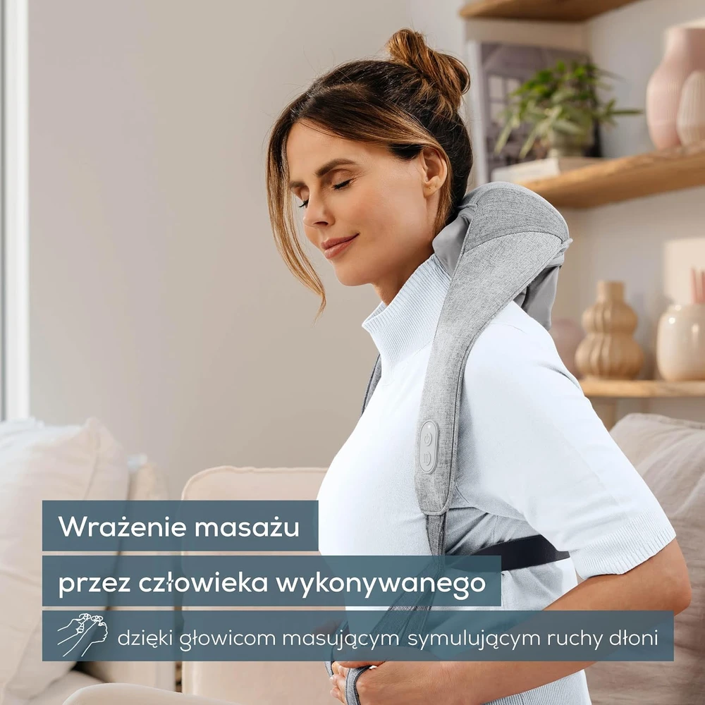 Beurer kaklo ir pečių Shiatsu masažuoklis su šildymu, belaidis, MG 154