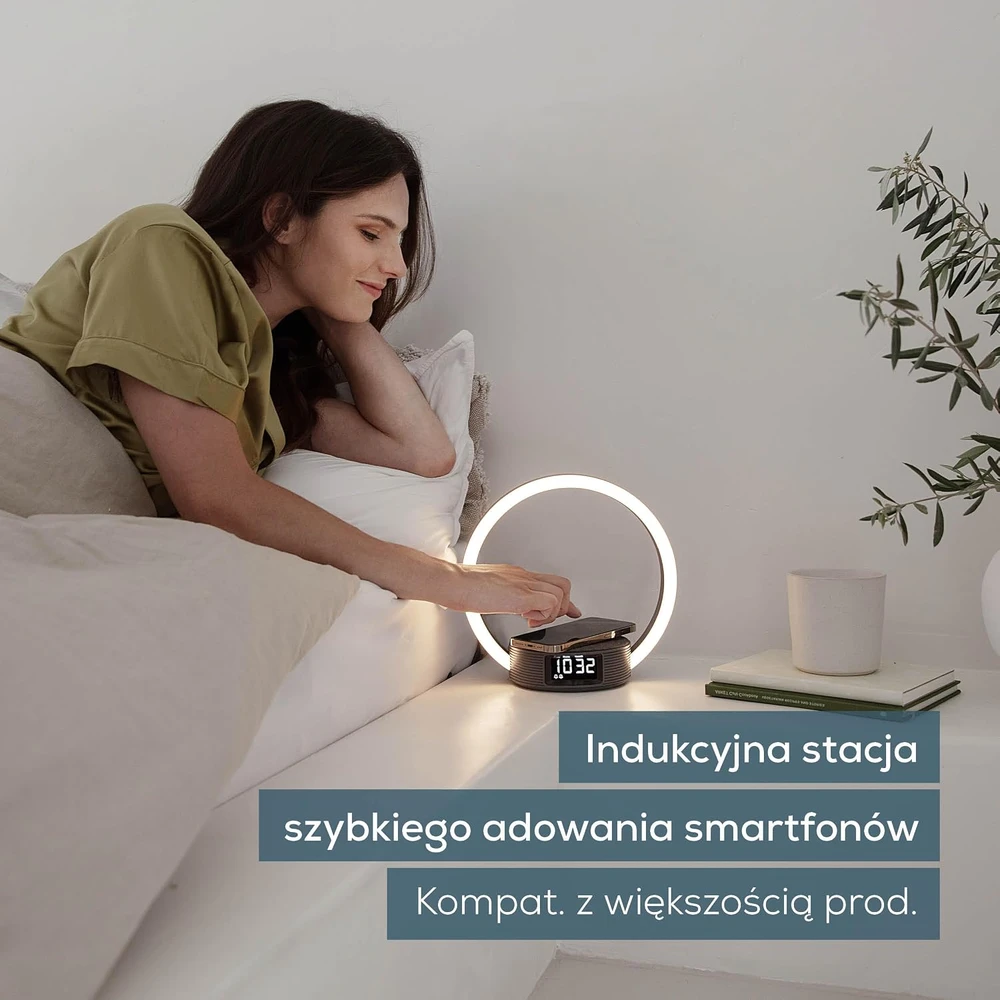 Beurer šviesinis žadintuvas su Qi belaidžiu 10 W įkrovimu ir LED naktine lempa WL 65