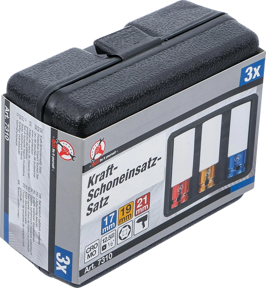 Bgs Technic BGS apsauginių smūginių galvučių rinkinys 1/2 col., 17–21 mm, 3 vnt., 7310