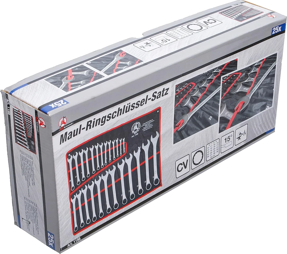 BGS Do it yourself kombinuotų veržliarakčių rinkinys 6–32 mm, 25 vnt., 1198