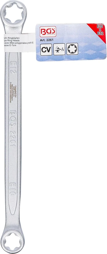 BGS dvipusis E profilio žiedinis raktas E10 x E12 2261