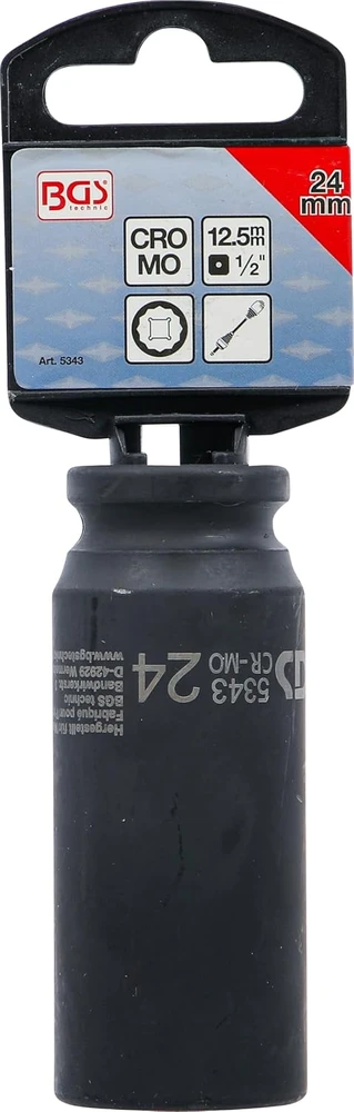Bgs Technic BGS gilioji dvylikakampė smūginė galvutė 1/2 colio 24 mm 5343