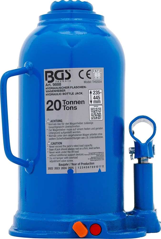 BGS hidraulinis butelinis automobilinis domkratas 20 t, modelis 9888