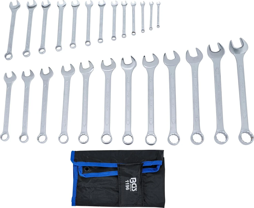 BGS kombinuotųjų veržliarakčių rinkinys 6–32 mm, 25 vnt., chromo vanadžio plienas, 1196