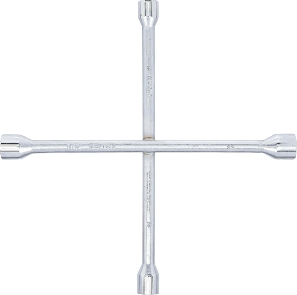 Bgs Technic BGS ratų kryžminis raktas automobiliams 17 x 19 x 22 mm ir 13/16 in, modelis 1455