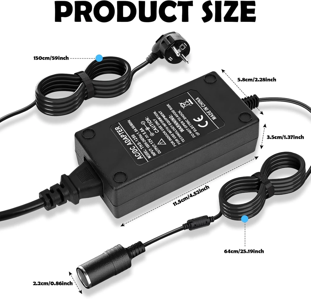 Biamaleu įtampos keitiklis iš 230 V į 12 V, 5 A, 60 W, ZHQ