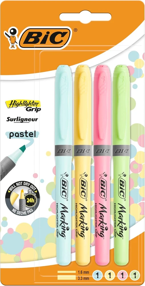 Teksto žymeklis Bic Pastel 964859, 4 vnt.
