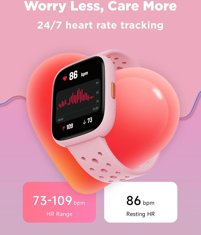 BIGGERFIVE išmanusis laikrodis vaikams su 1.8 col. ekranu, Bluetooth ir IP68, BW02