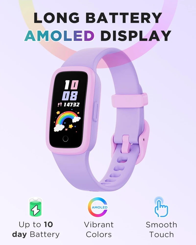 BIGGERFIVE vaikiškas išmanusis laikrodis Vigor 3 su AMOLED ekranu, Bluetooth ir 3 ATM
