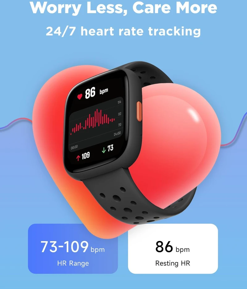 BIGGERFIVE vaikiškas išmanusis laikrodis su 1.8 col. ekranu, IP68, Bluetooth, BW02