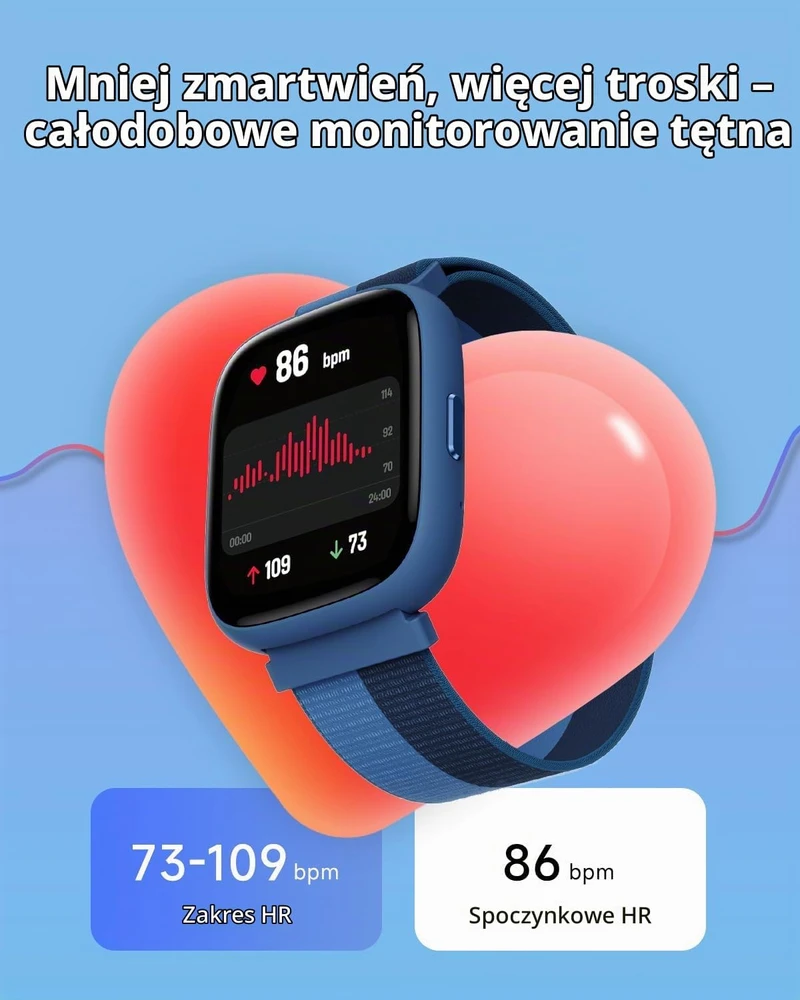 BIGGERFIVE vaikiškas išmanusis laikrodis su 1.8 col. ekranu, Bluetooth, IP68, BW02