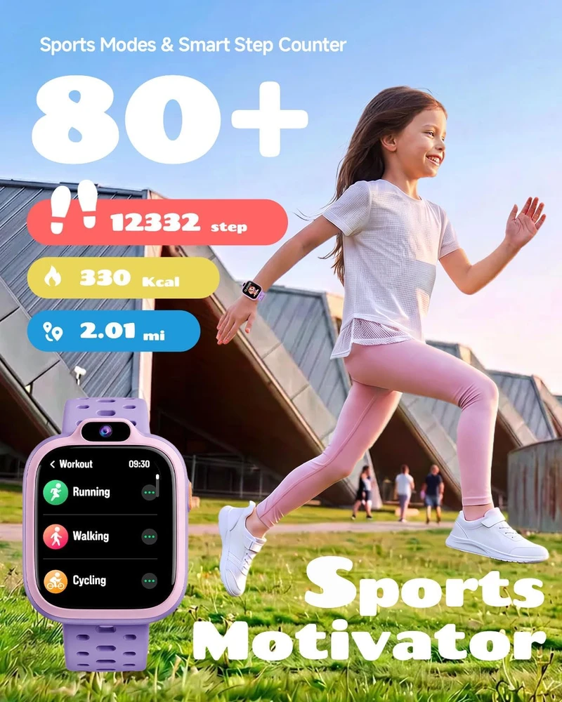BIGGERFIVE vaikiškas išmanusis laikrodis 1,8 col. IP68 Bluetooth BX60