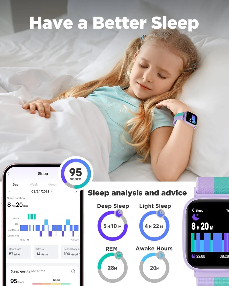 BIGGERFIVE vaikiškas išmanusis laikrodis 1,8 col., Bluetooth, IP68, BW02