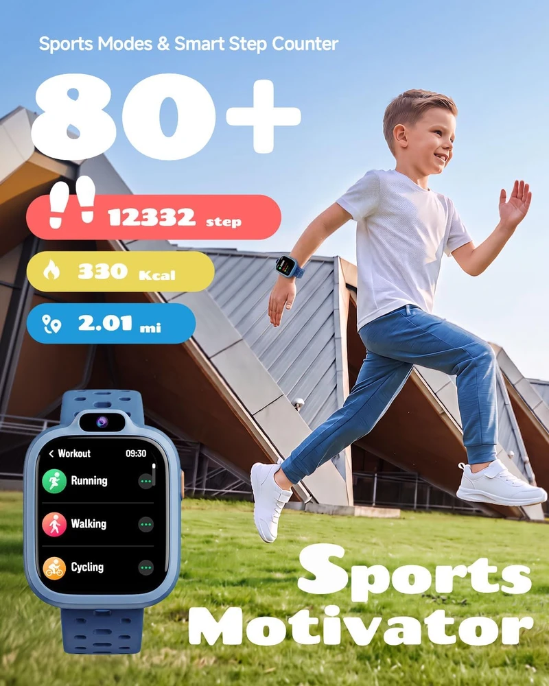 BIGGERFIVE vaikiškas išmanusis laikrodis 1.8 col., Bluetooth, IP68, BX60
