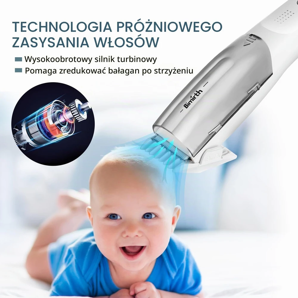 Bimirth vaikiška plaukų kirpimo mašinėlė su vakuumine sistema, IPX7, S401015