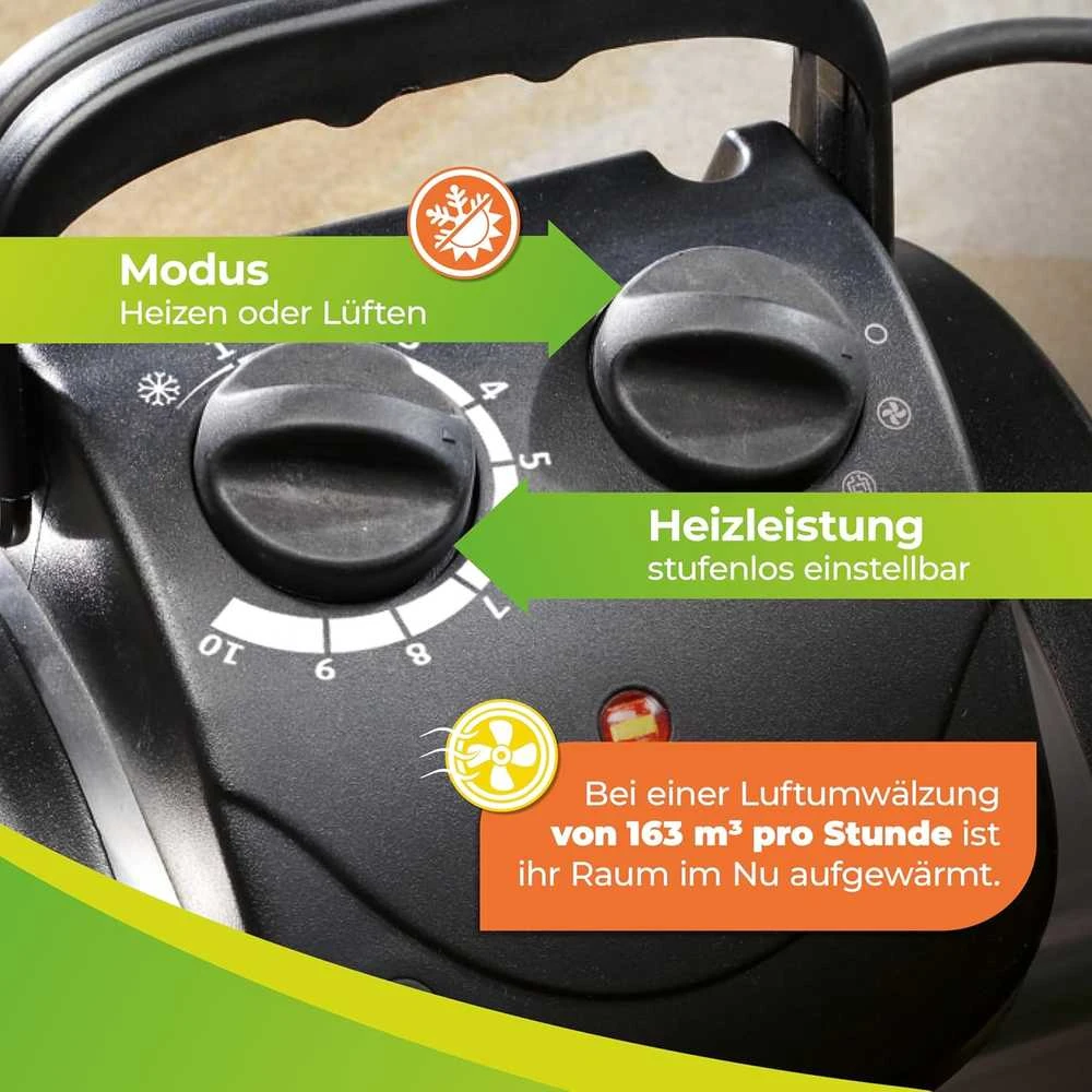 Bio Green Bio Žalias elektrinis šiltnamio šildytuvas su termostatu, 2000 W, PAL 2.0 ROH