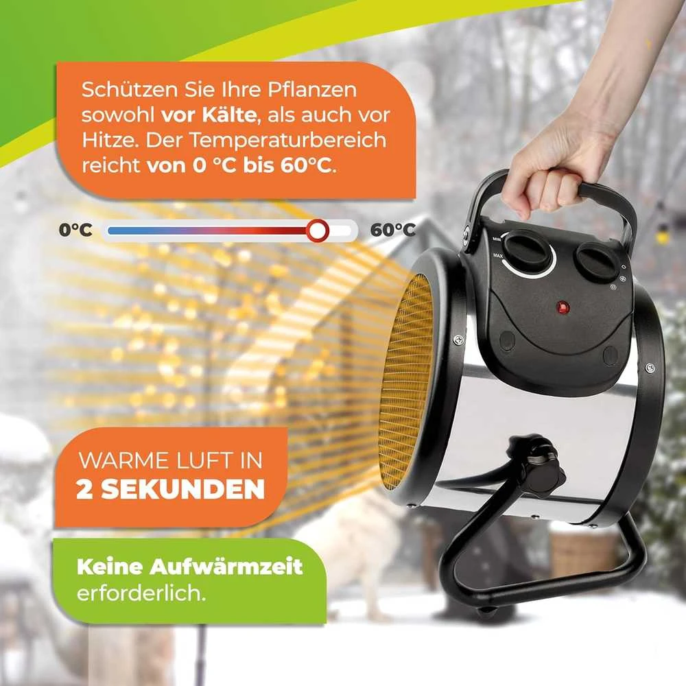 Bio Green Bio Žalias elektrinis šiltnamio šildytuvas su termostatu, 2000 W, PAL 2.0 ROH