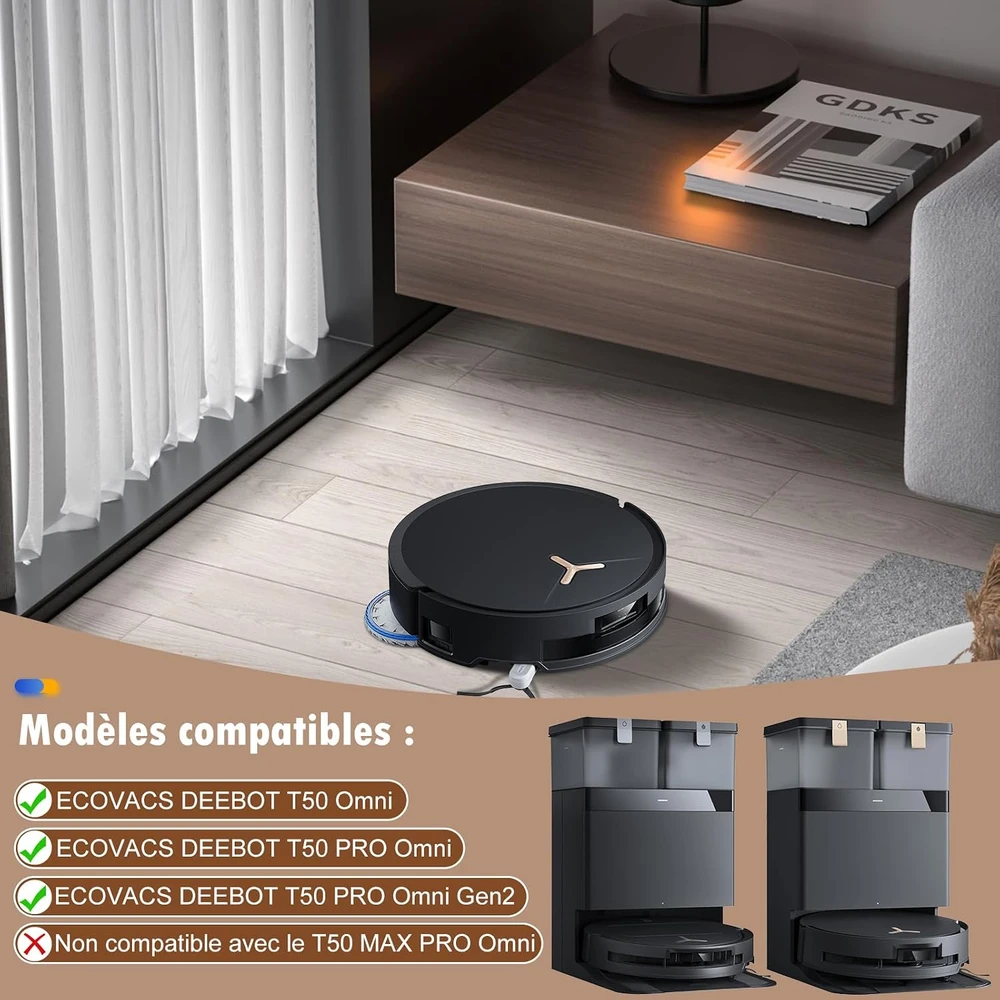 Bisenkud roboto dulkių siurblio priedų rinkinys ECOVACS DEEBOT T50 Omni, 25 dalių, ECO-T50