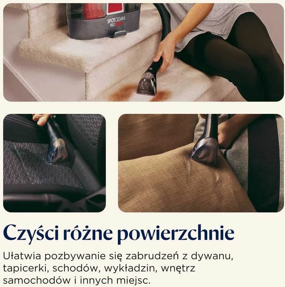 Dulkių siurblys „Bissell“ dėmių valiklis „SpotClean ProHeat“, veikiantis su laidiniu varikliu, rankinis, plovimo funkcija, 330 W, raudonas/titanas, garantija 24 mėn.