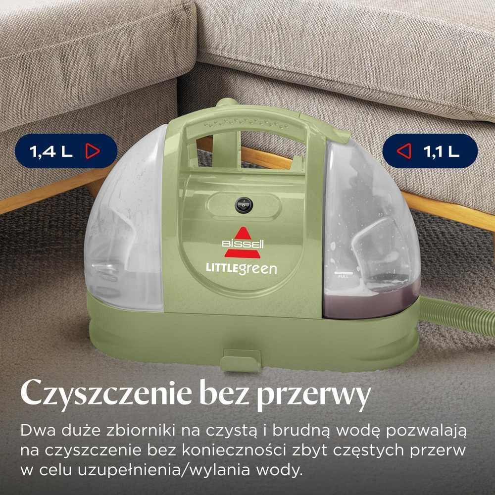 BISSELL skalbiamas rankinis dulkių siurblys, 340 W, 1,4 l talpa, Little Žalias, 4098N