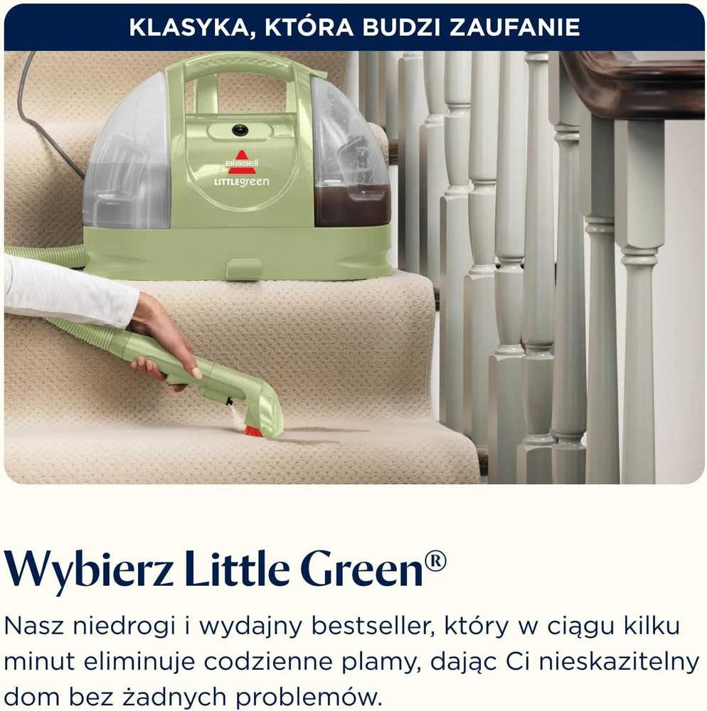 BISSELL skalbiamas rankinis dulkių siurblys, 340 W, 1,4 l talpa, Little Žalias, 4098N