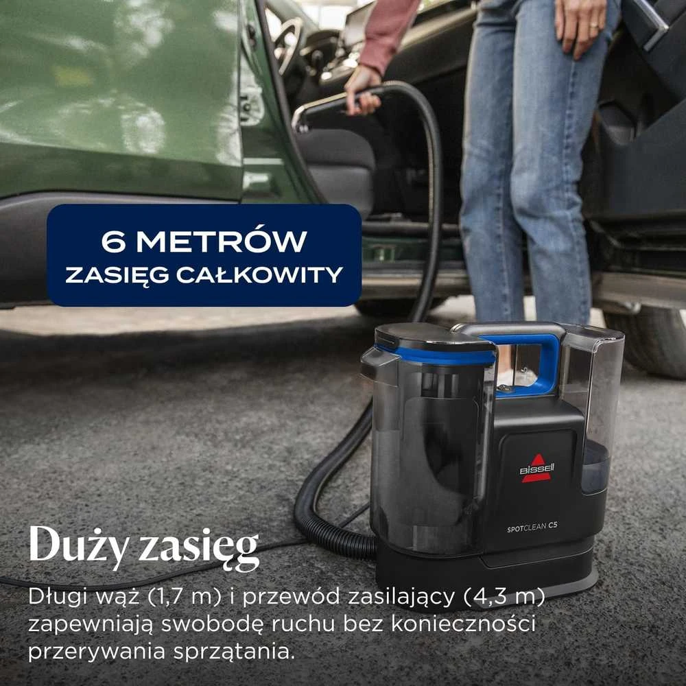 BISSELL šluojantis dulkių siurblys SpotClean C5, 400 W, 3,7kg, dvigubas vandens bakas, 3861N