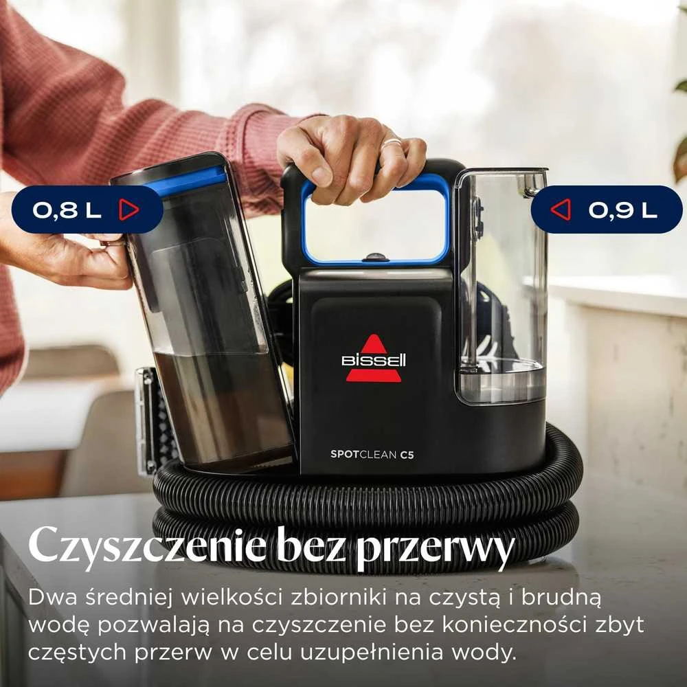 BISSELL šluojantis dulkių siurblys SpotClean C5, 400 W, 3,7kg, dvigubas vandens bakas, 3861N