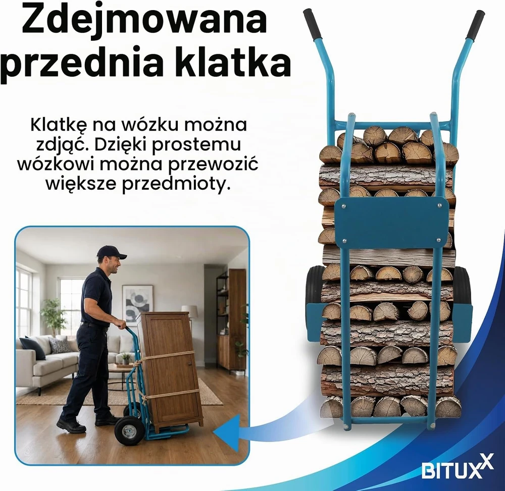 BITUXX malkų transportavimo vežimėlis su pneumatinėmis padangomis iki 100 kg, 15908