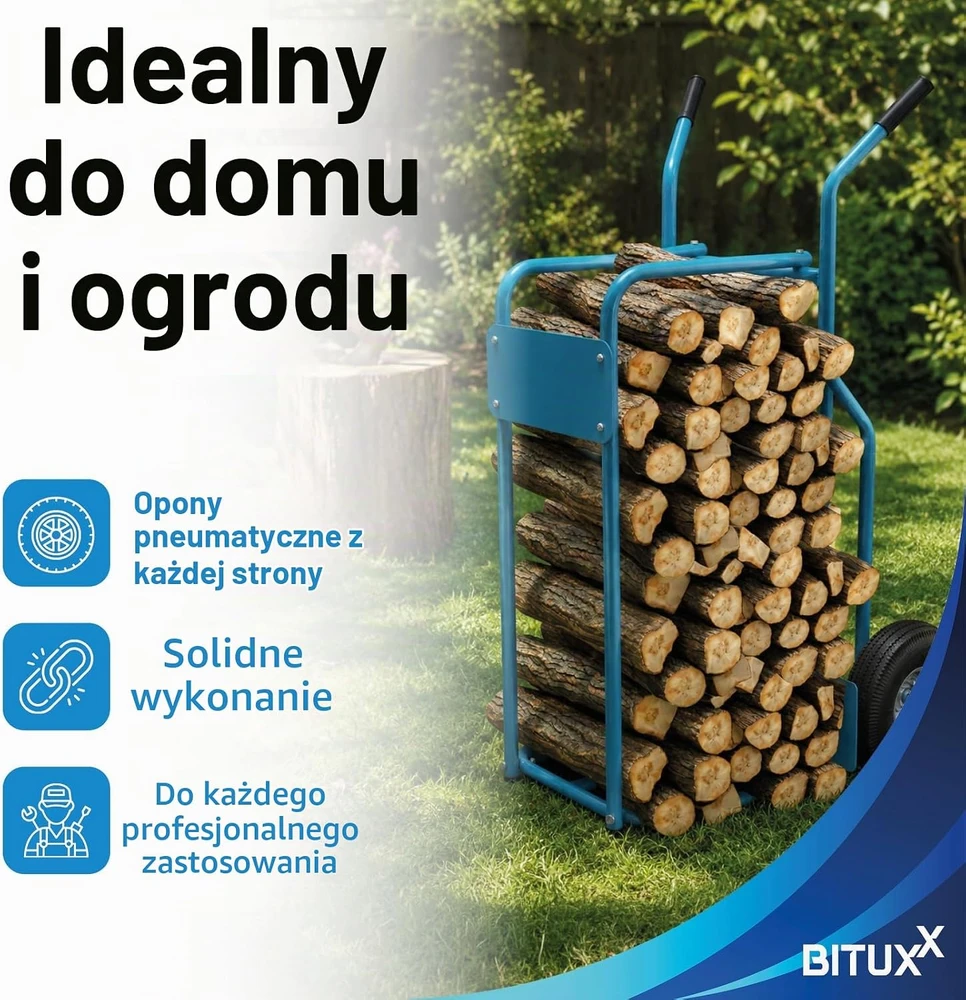BITUXX malkų transportavimo vežimėlis su pneumatinėmis padangomis iki 100 kg, 15908