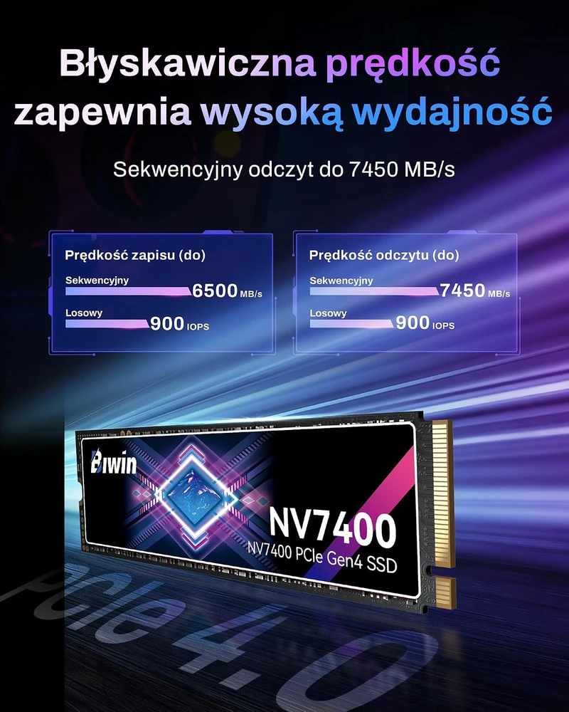 BIWIN vidinis 1 TB M.2 2280 PCIe 4.0 NVMe SSD, NV7400