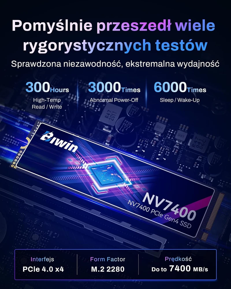 BIWIN vidinis 1 TB M.2 2280 PCIe 4.0 NVMe SSD, NV7400