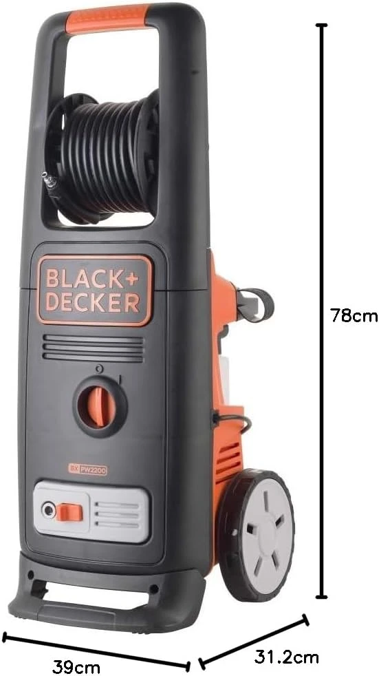 Black & Decker Juodas & Decker aukšto slėgio plovimo įrenginys 2200 W, 440 l/val., BXPW2200PE