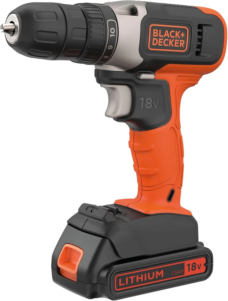 Black & Decker Akumuliatorinis gręžtuvas-suktuvas BCD001C1-QW, 18V, 1x1,5 Ah