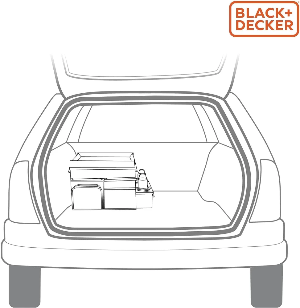 Black & Decker Juodas & Decker Juodas+DECKER automobilio bagažinės organizatorius su nešiojimo diržu 47.5 × 25 × 30 cm 8711252235752