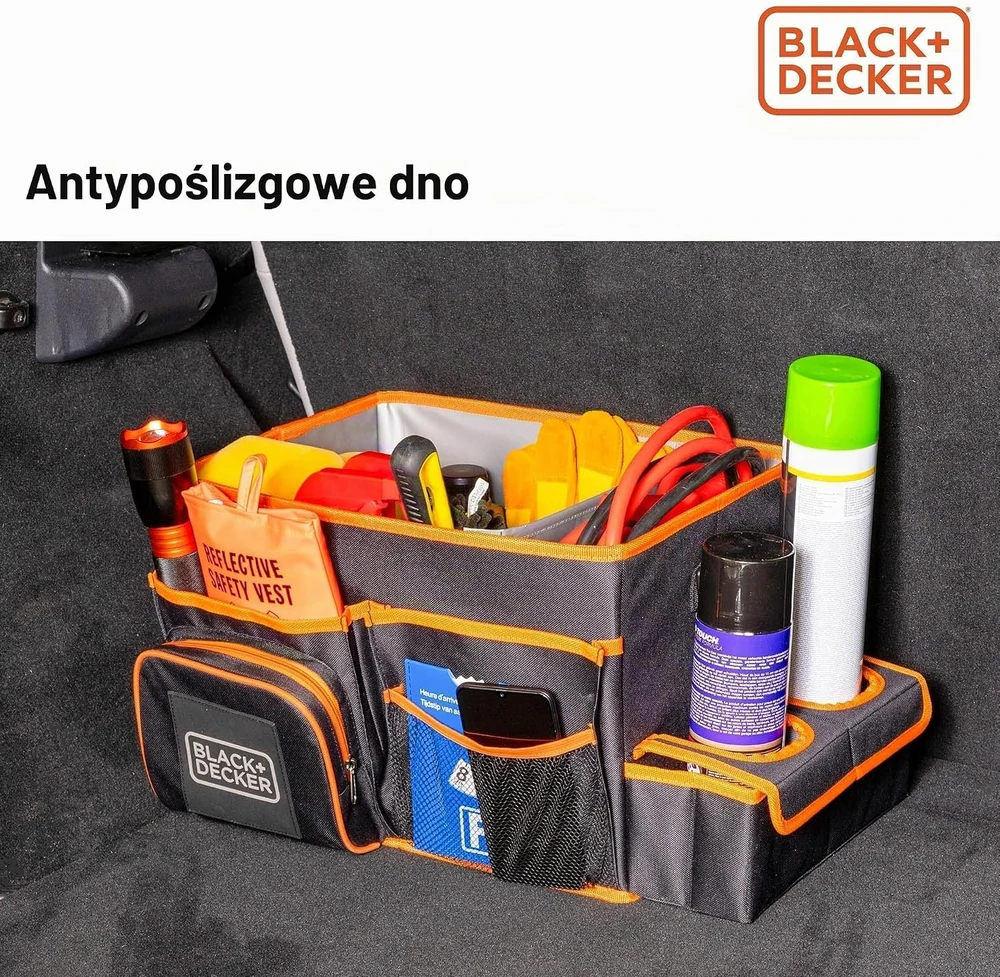 Black & Decker Juodas & Decker Juodas+DECKER automobilio bagažinės organizatorius su nešiojimo diržu 47.5 × 25 × 30 cm 8711252235752