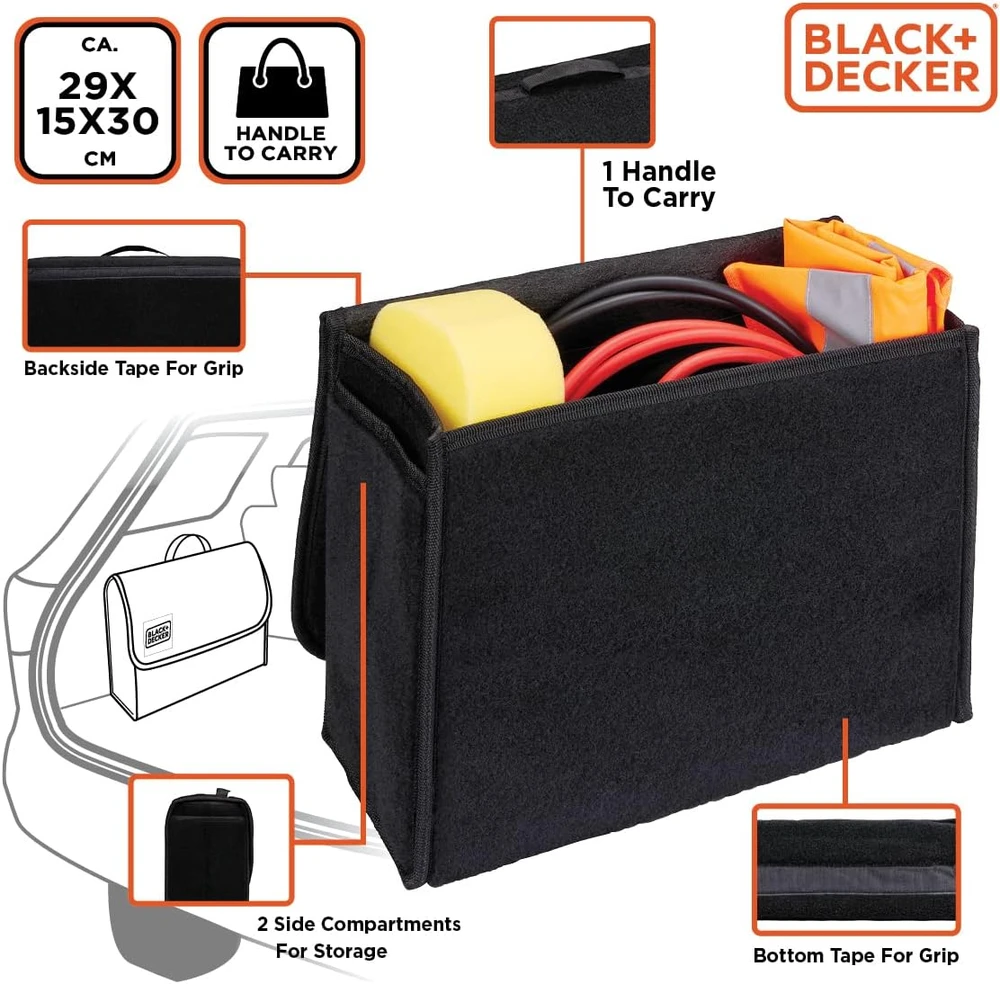 Black & Decker Automobilinis daiktadėžės organizatorius Juodas & Decker