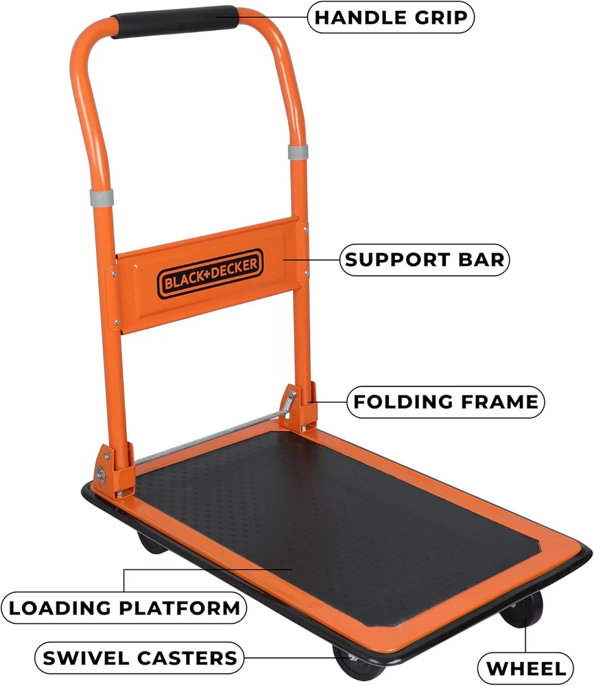 Black & Decker Plieninis vežimėlis Juodas & Decker WBL BXWT-H303, max. apkrova 80 kg.