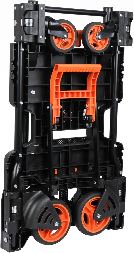 Black & Decker Juodas+DECKER sulankstomas platforminis vežimėlis 2 viename, teleskopinė rankena, maksimali apkrova 120 kg, BXWT-H206