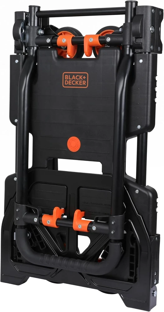 Black & Decker Juodas+DECKER sulankstomas platforminis vežimėlis 2 viename, teleskopinė rankena, maksimali apkrova 120 kg, BXWT-H206