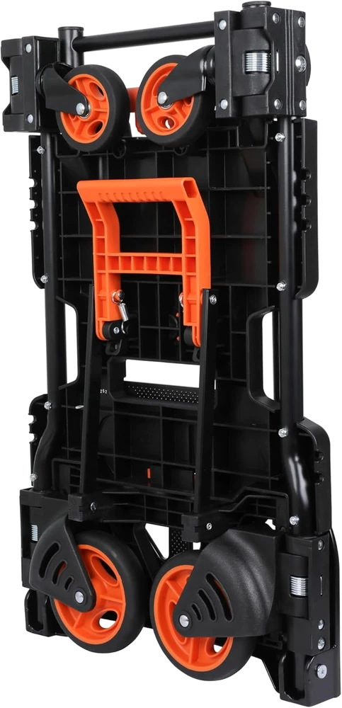 Black & Decker Juodas+DECKER sulankstomas platforminis vežimėlis 2 viename, teleskopinė rankena, maksimali apkrova 120 kg, BXWT-H206