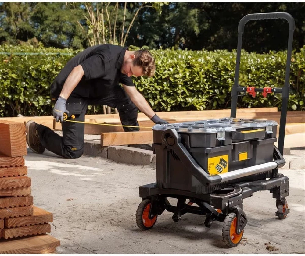 Black & Decker Juodas+DECKER sulankstomas platforminis vežimėlis 2 viename, teleskopinė rankena, maksimali apkrova 120 kg, BXWT-H206