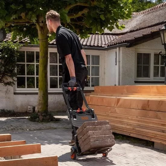 Black & Decker Juodas+DECKER sulankstomas platforminis vežimėlis 2 viename, teleskopinė rankena, maksimali apkrova 120 kg, BXWT-H206